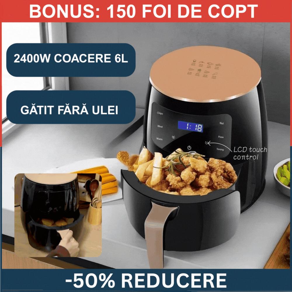 friteuza 6 L+ 150 buc hartii copt