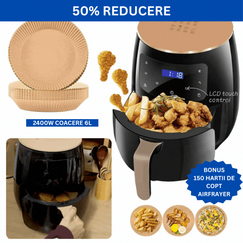 friteuza + 150 buc hartii copt