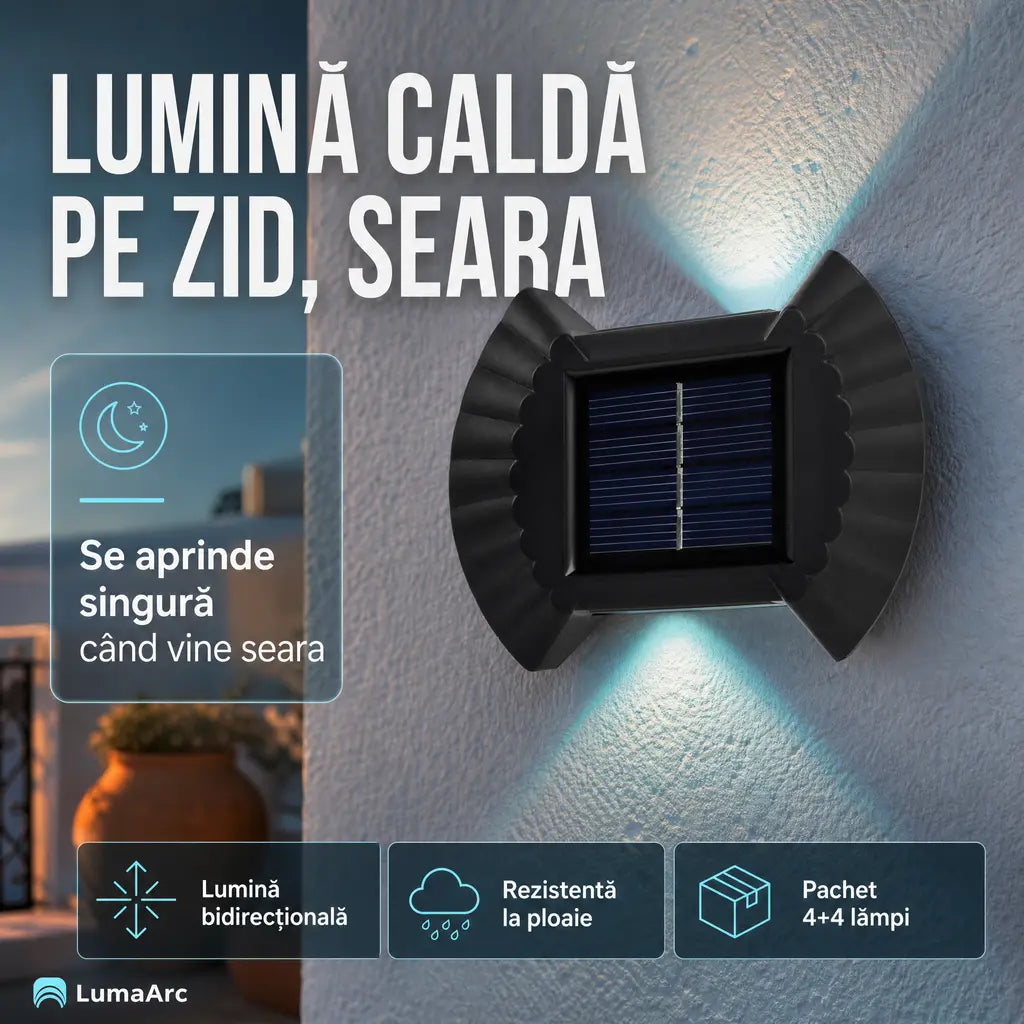 4+4 lampi solare scoica