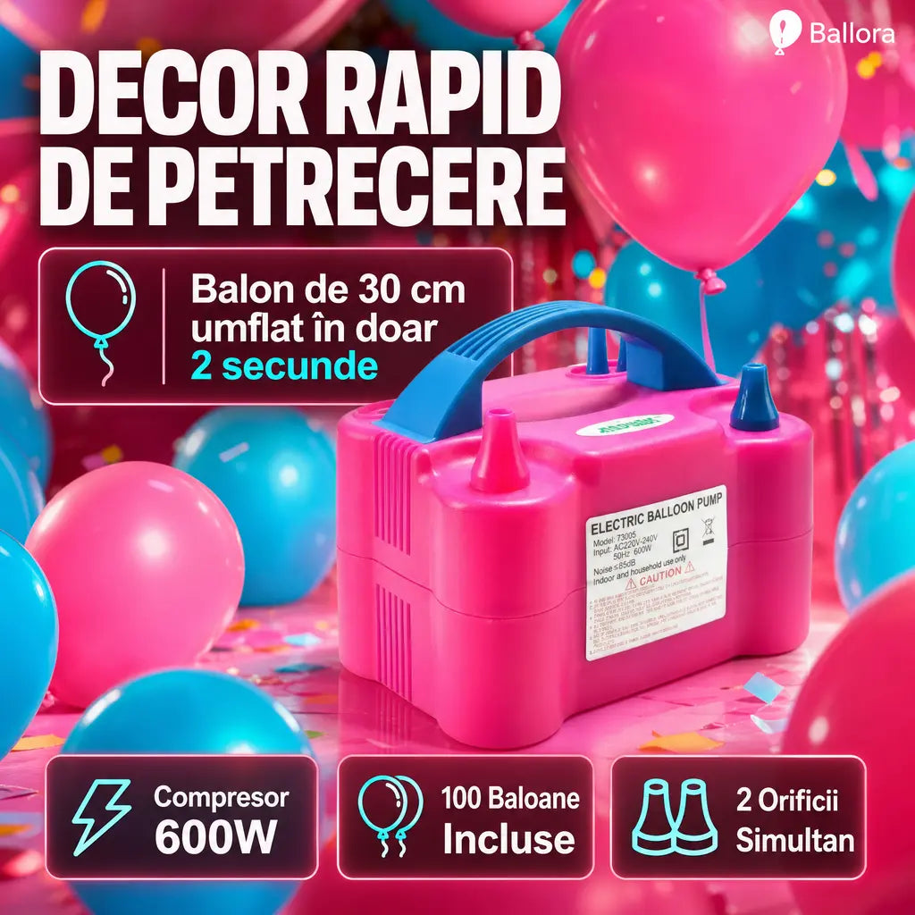 compresor baloane+100 baloane multicolor