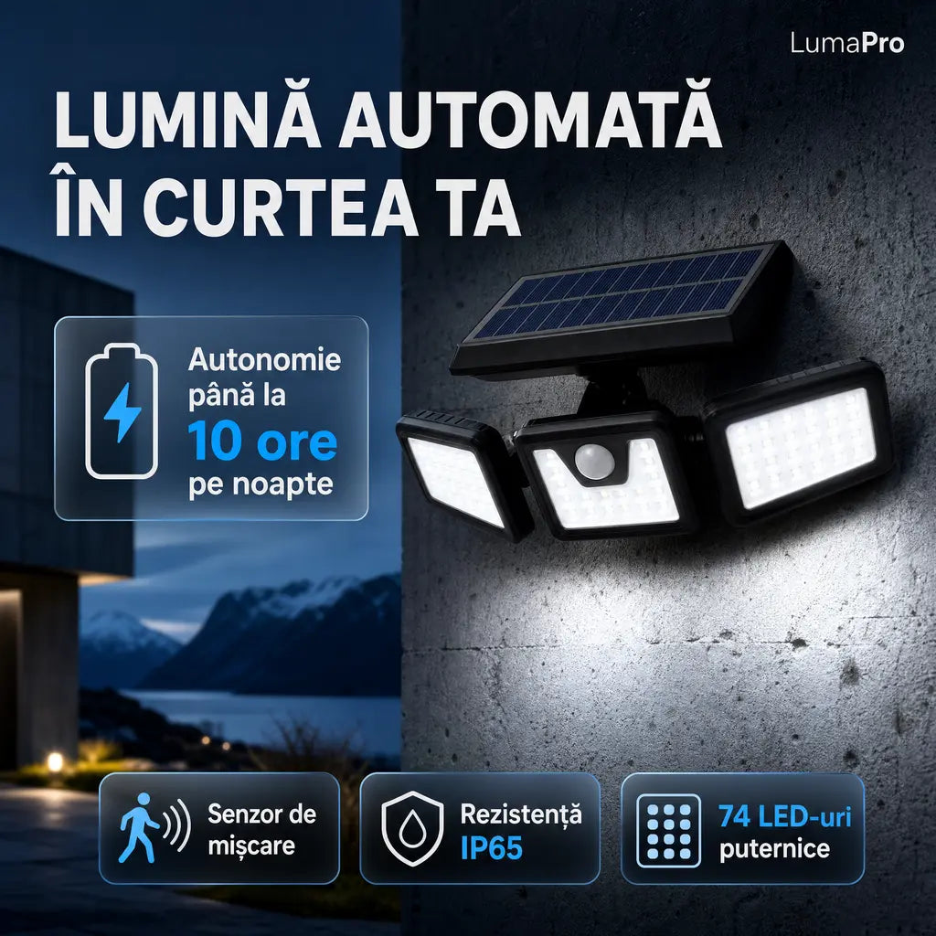 lampa solara 74 LED-uri