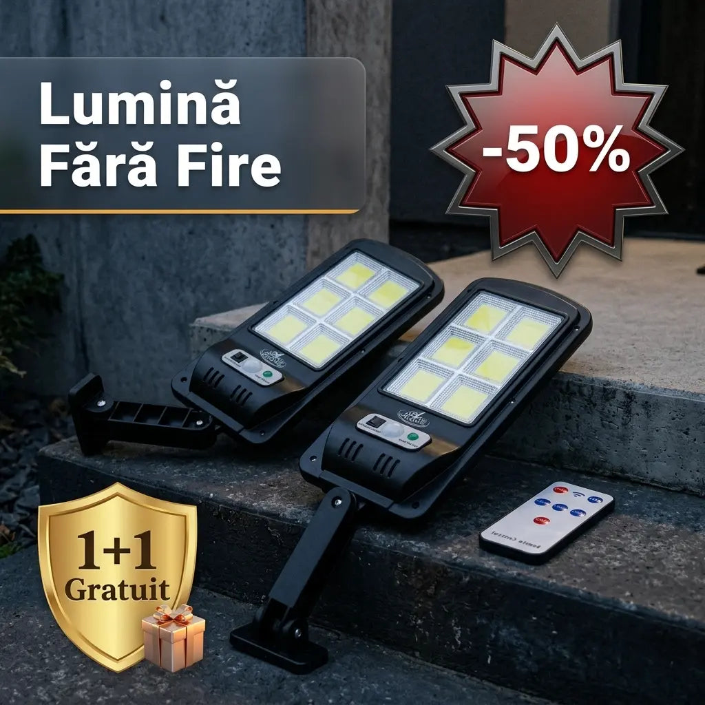 2 lampi solare cu telecomanda+cadou