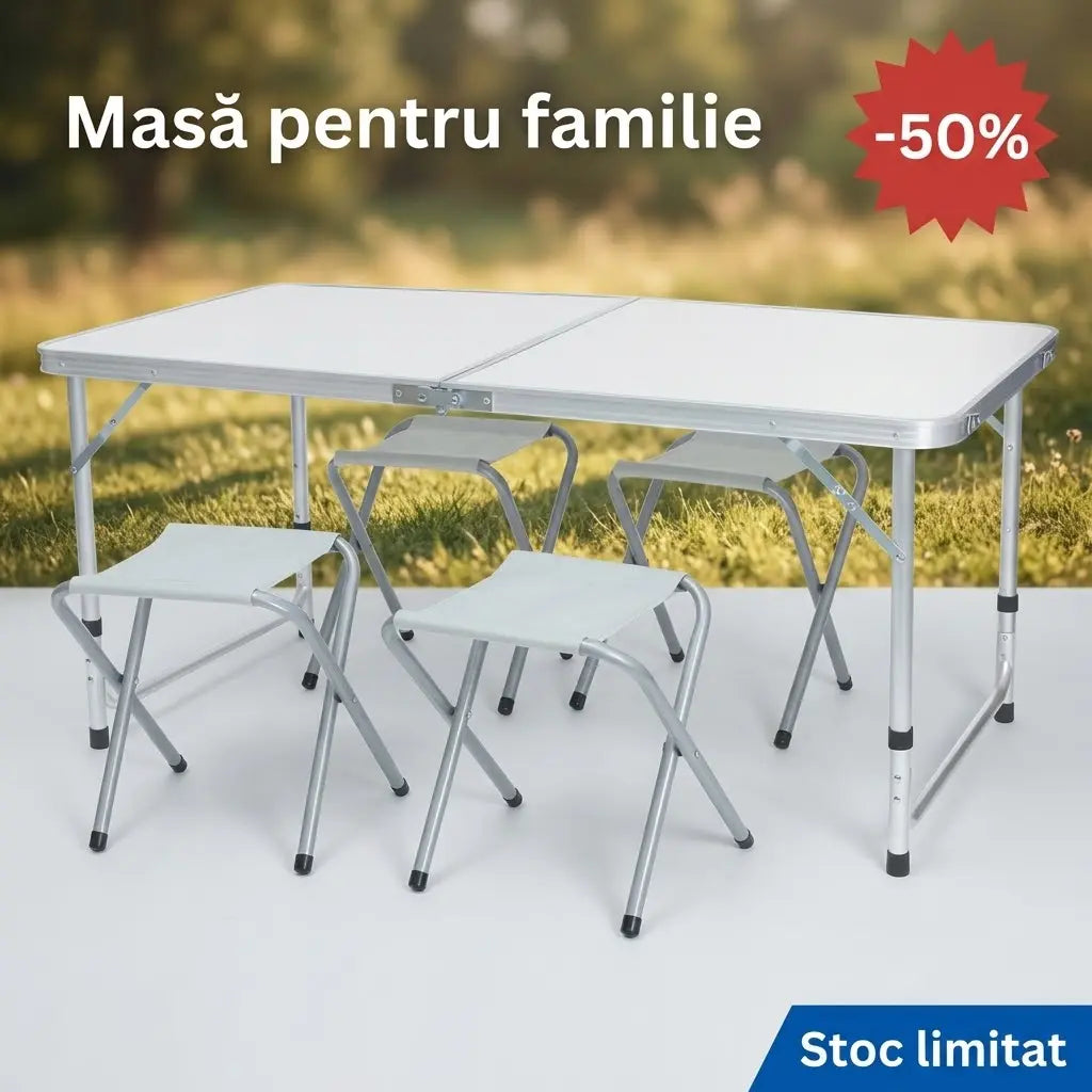 masa pliabila cu 4 scaune