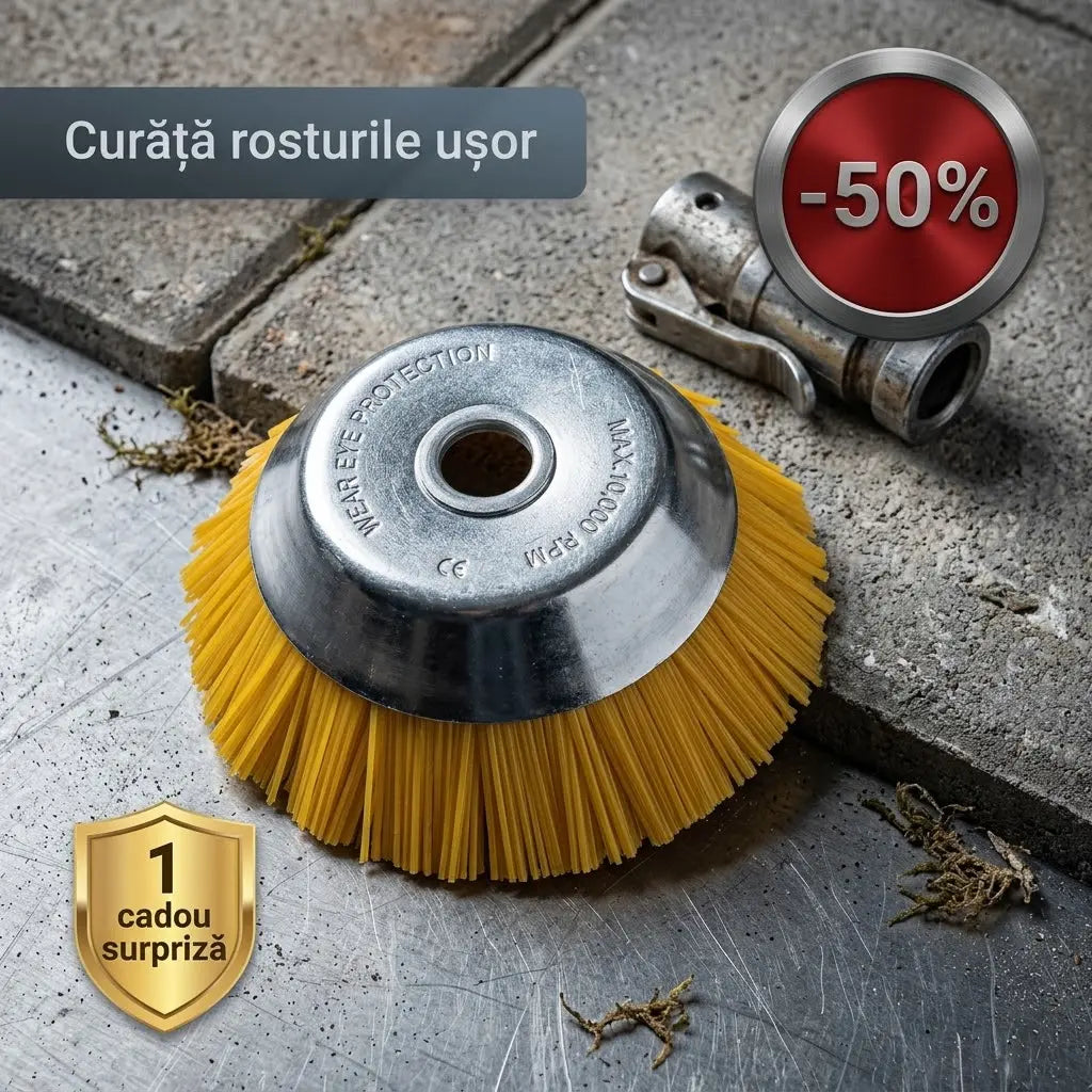 perie curatare suprafete+manusi gradinarit