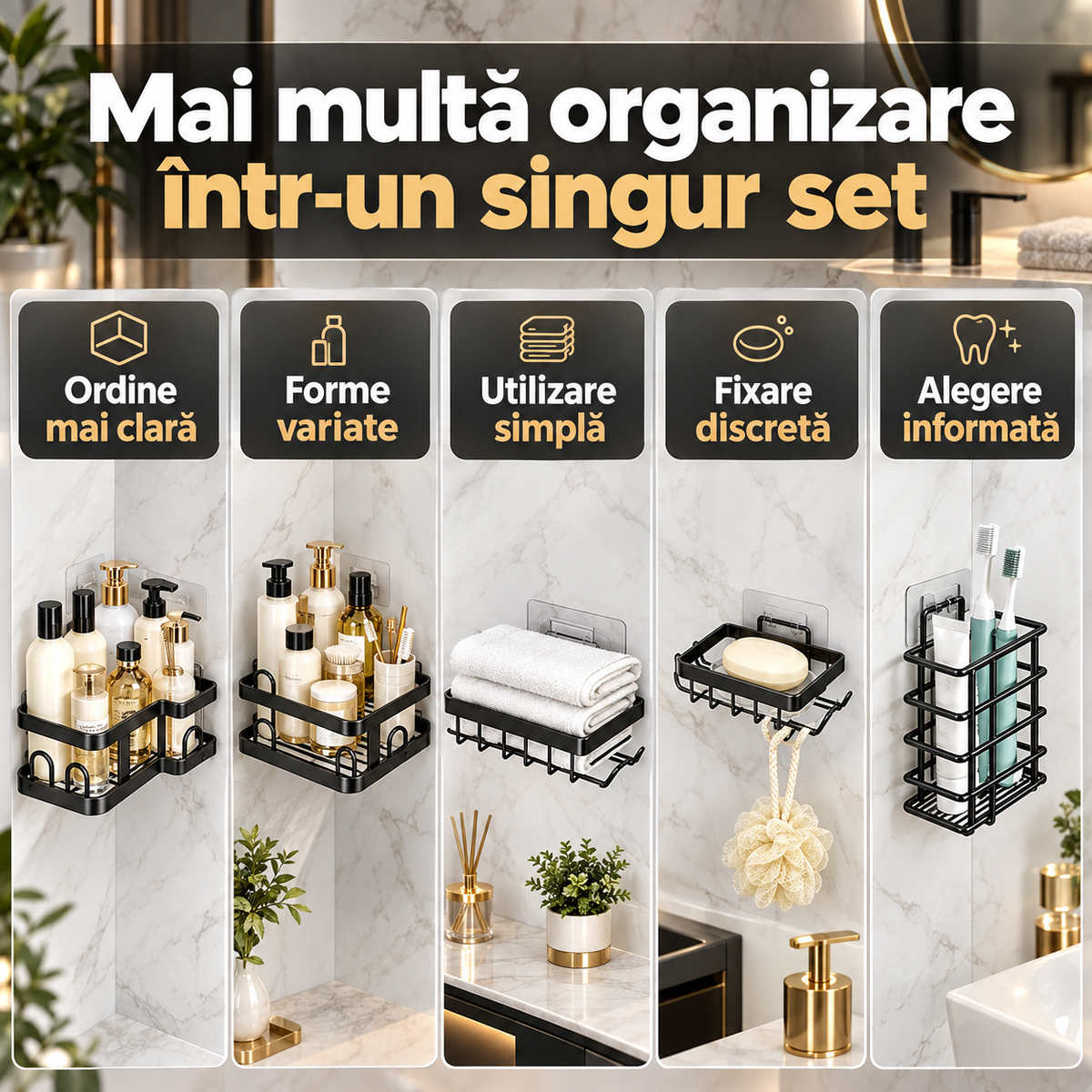 set 5 piese suport baie