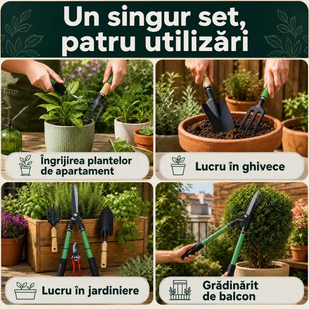 set 4 ustensile gradinarit
