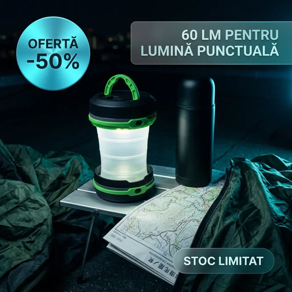 1+1 lampa de calatorie pliabila