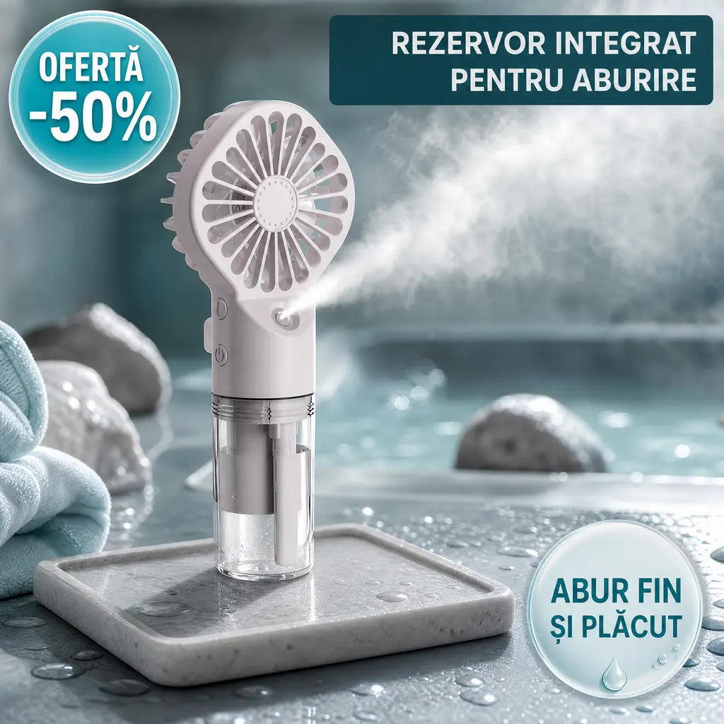 2 mini ventilatoare portabile cu aburi