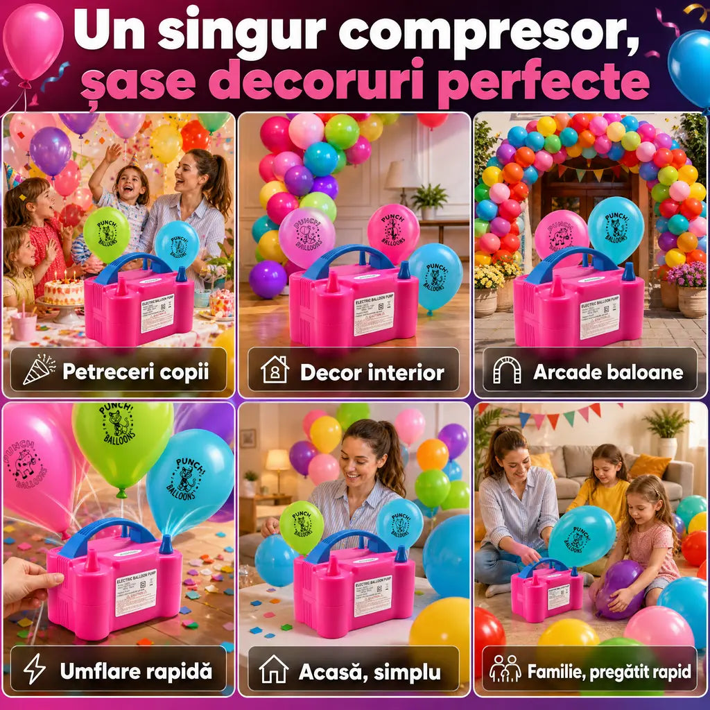 compresor baloane+100 baloane multicolor