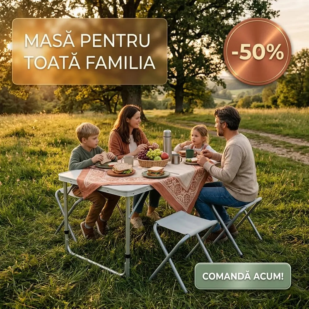 masa pliabila cu 4 scaune