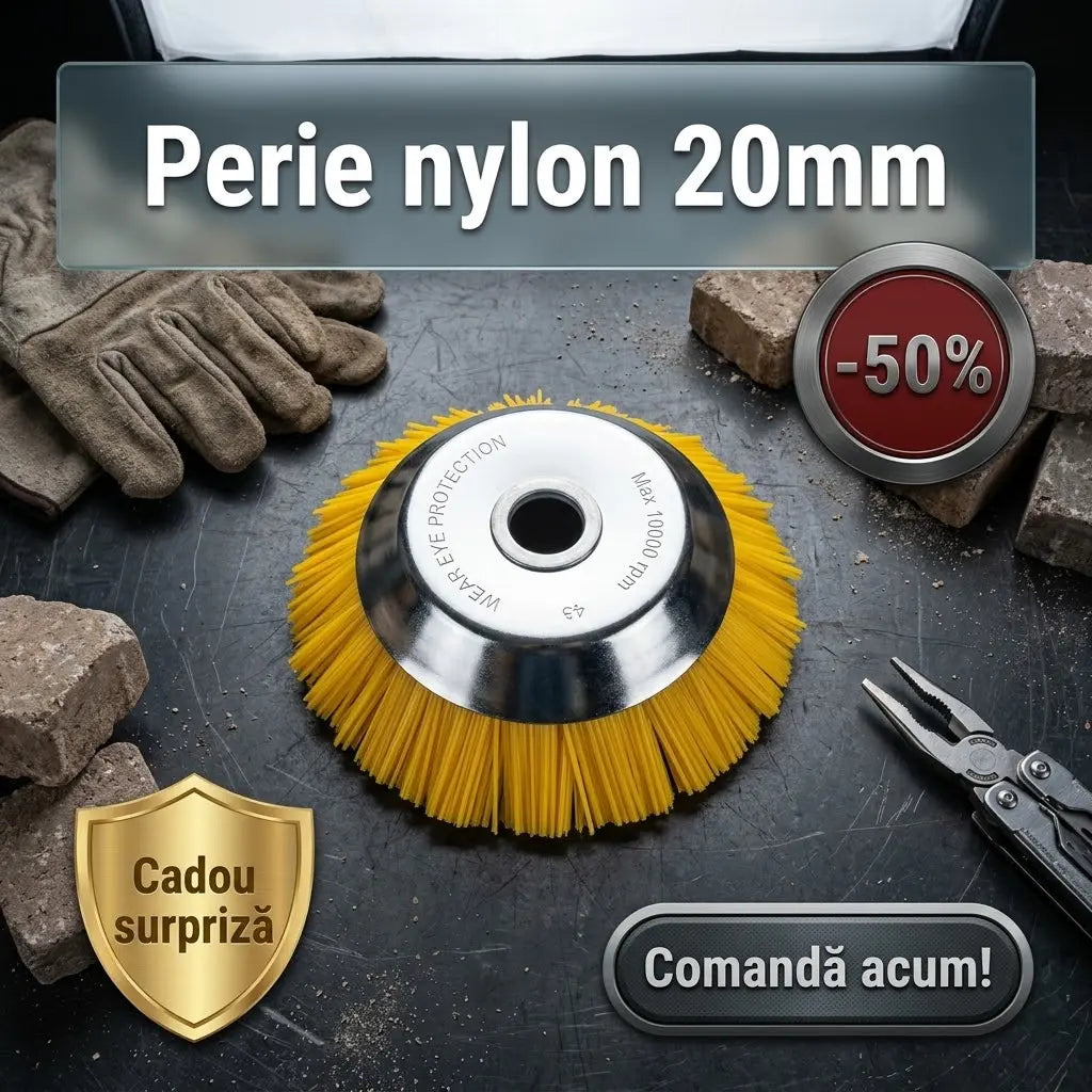 perie curatare suprafete+manusi gradinarit