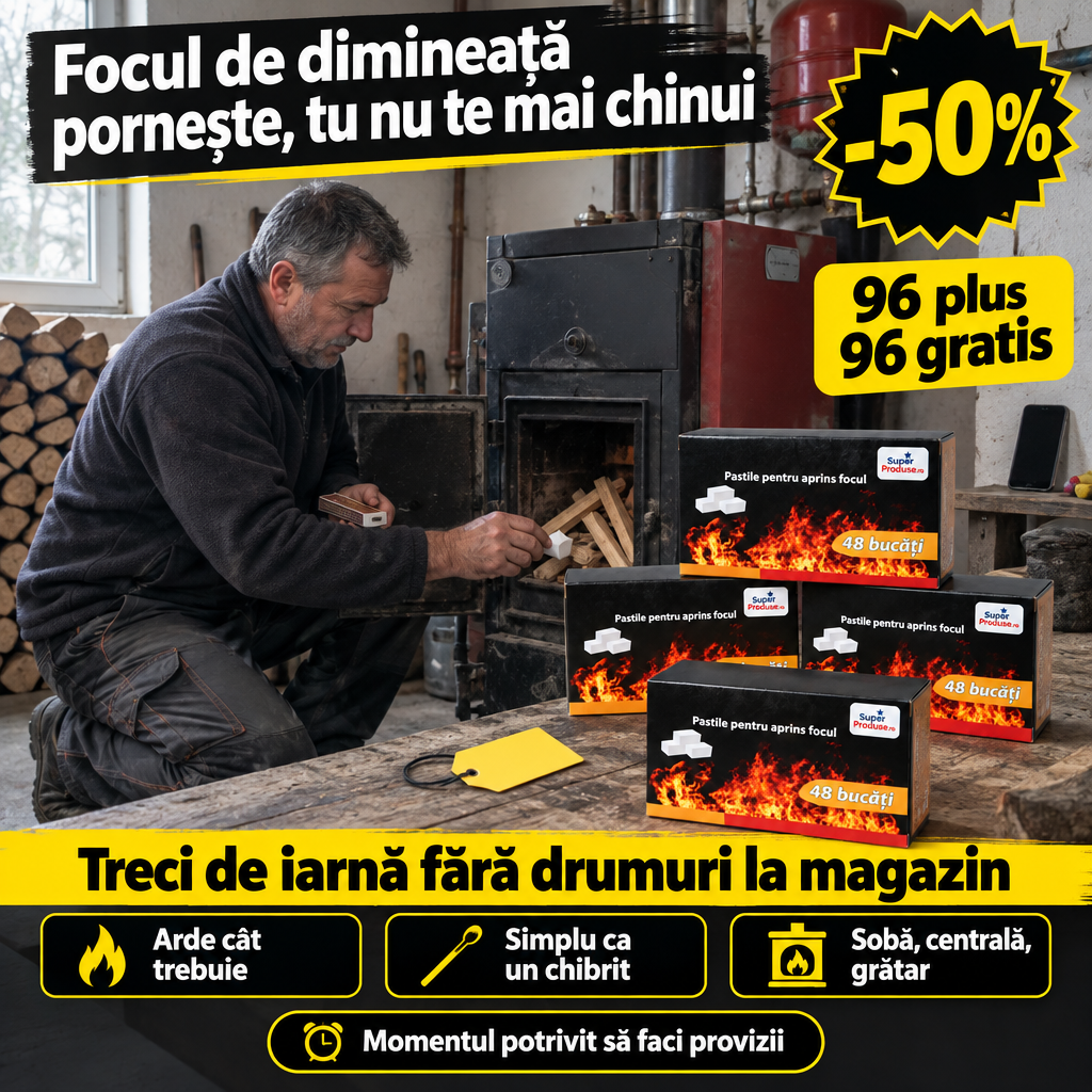 96+96 GRATIS Pastile aprindere foc
