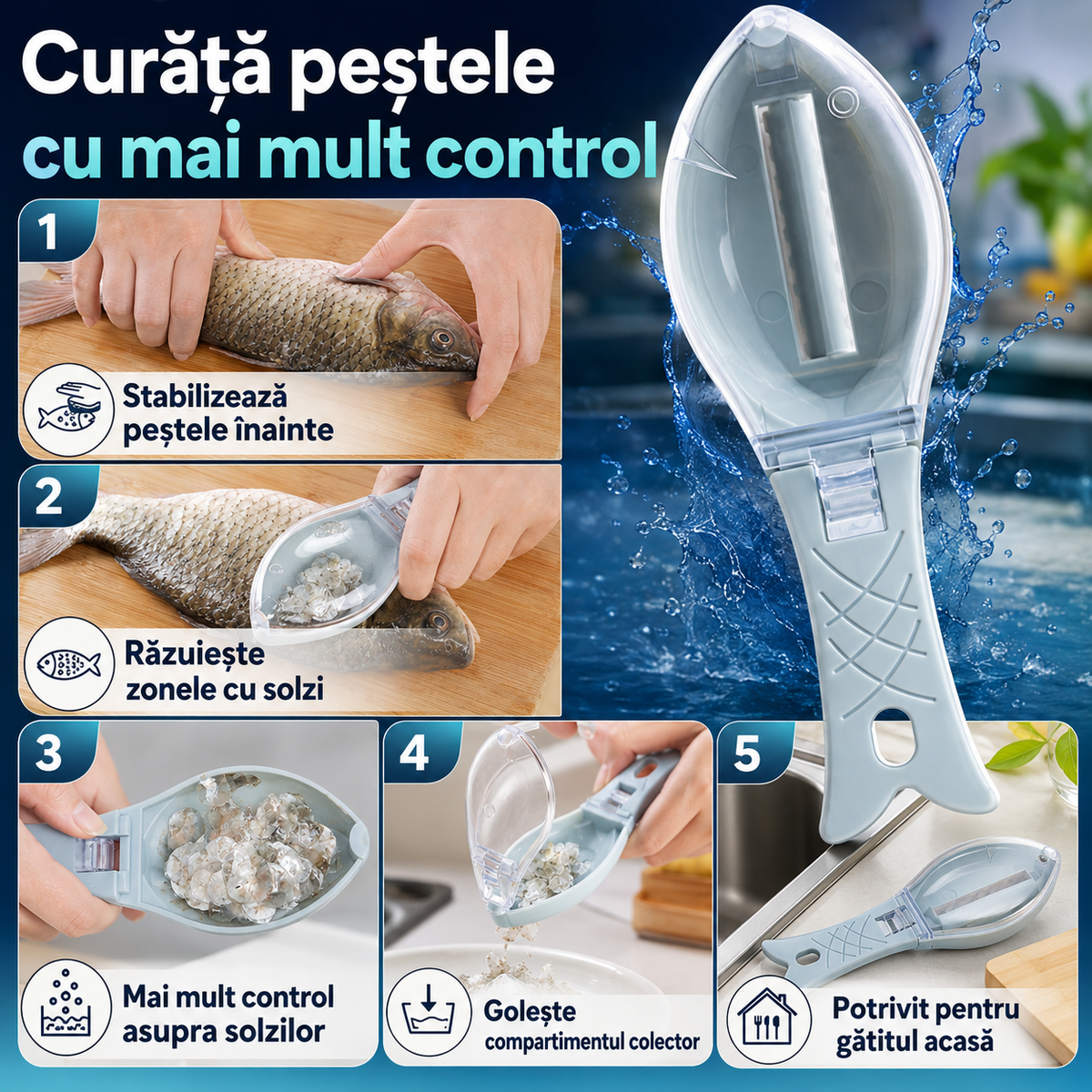 2 curatatoare solzi de peste