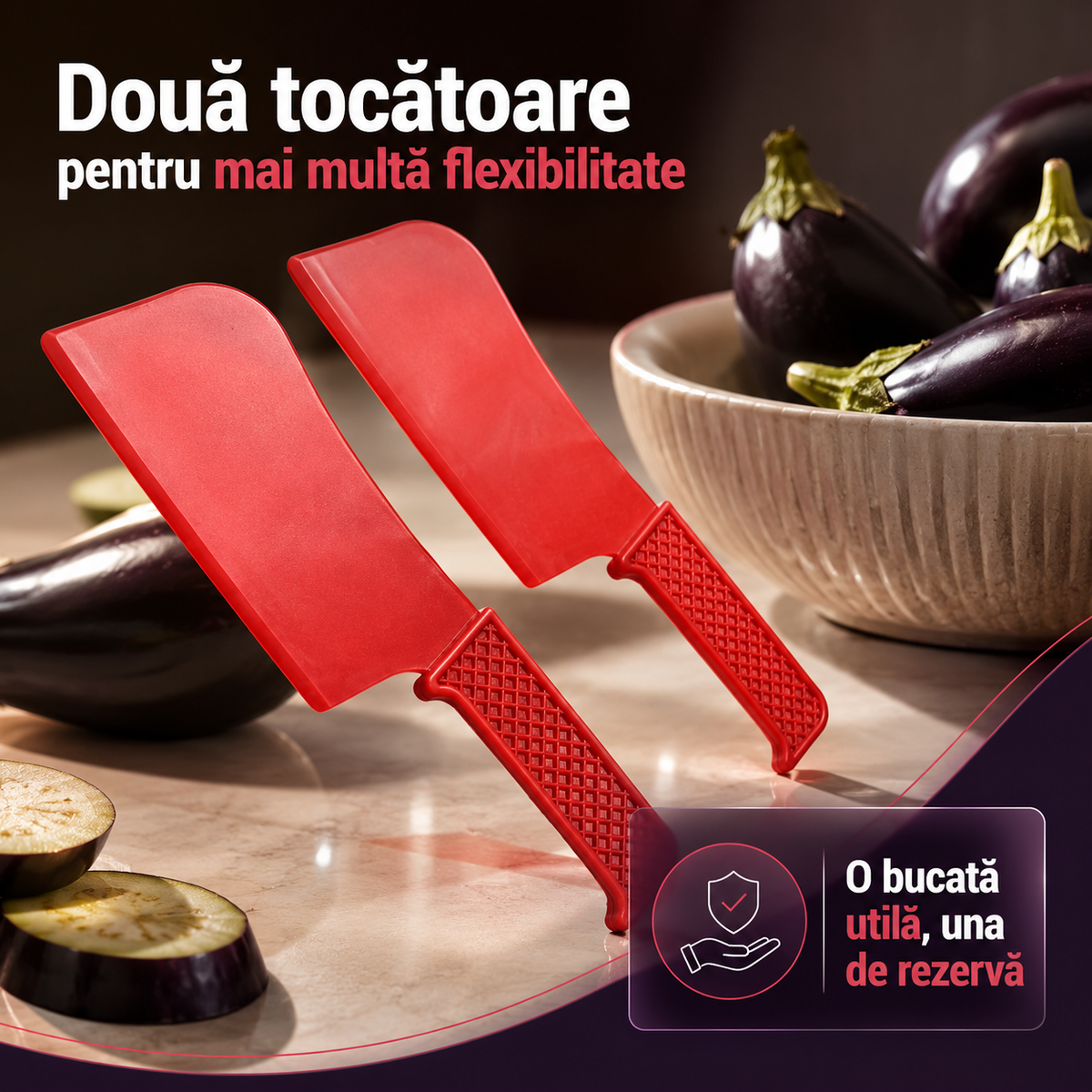 2 tocătoare vinete plastic