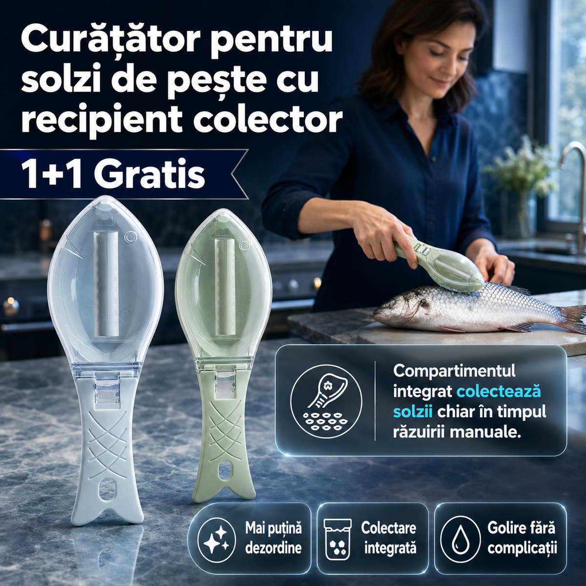 2 curatatoare solzi de peste