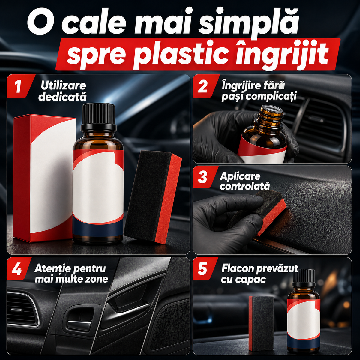 Solutie restaurare plastic auto