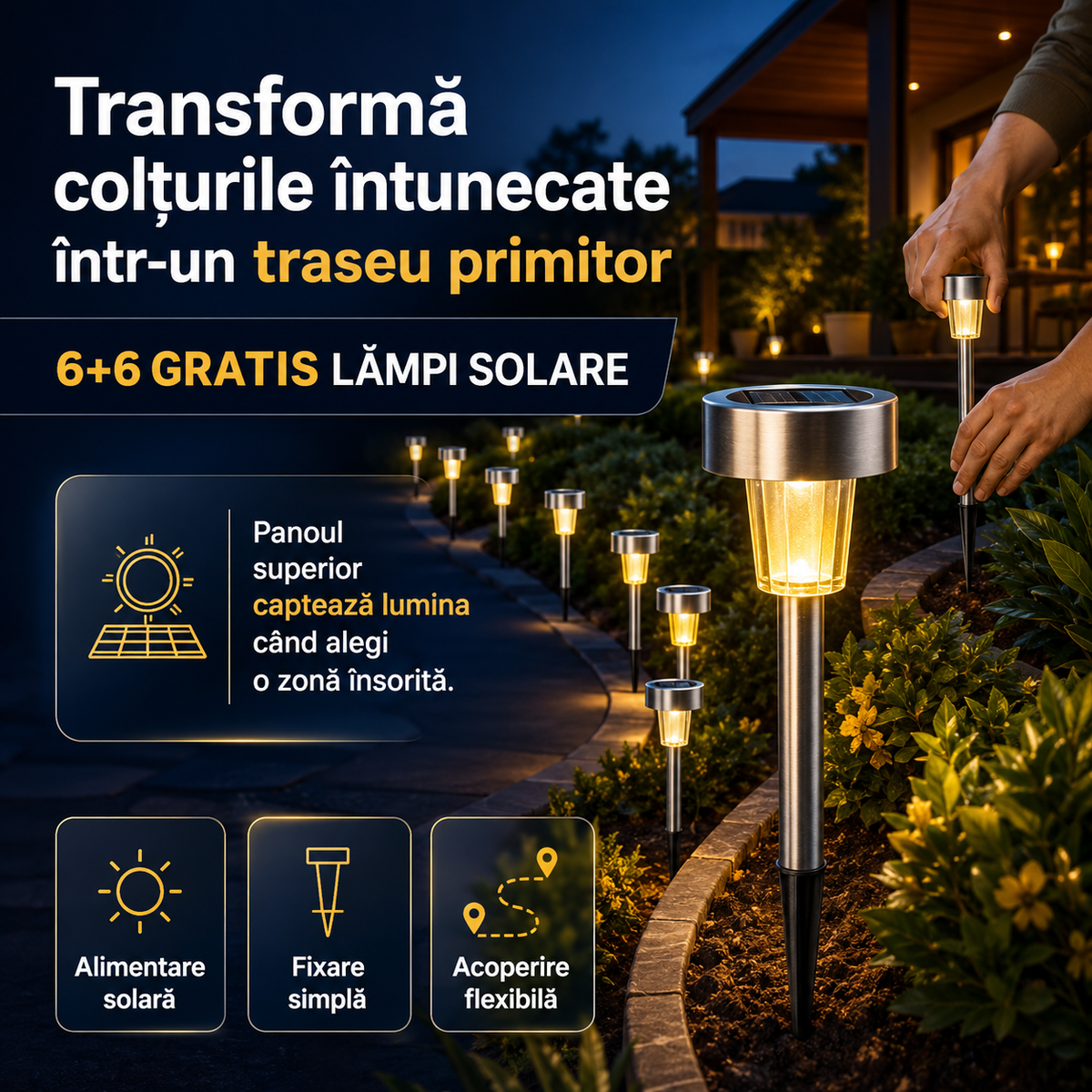 12 lampi solare tarus
