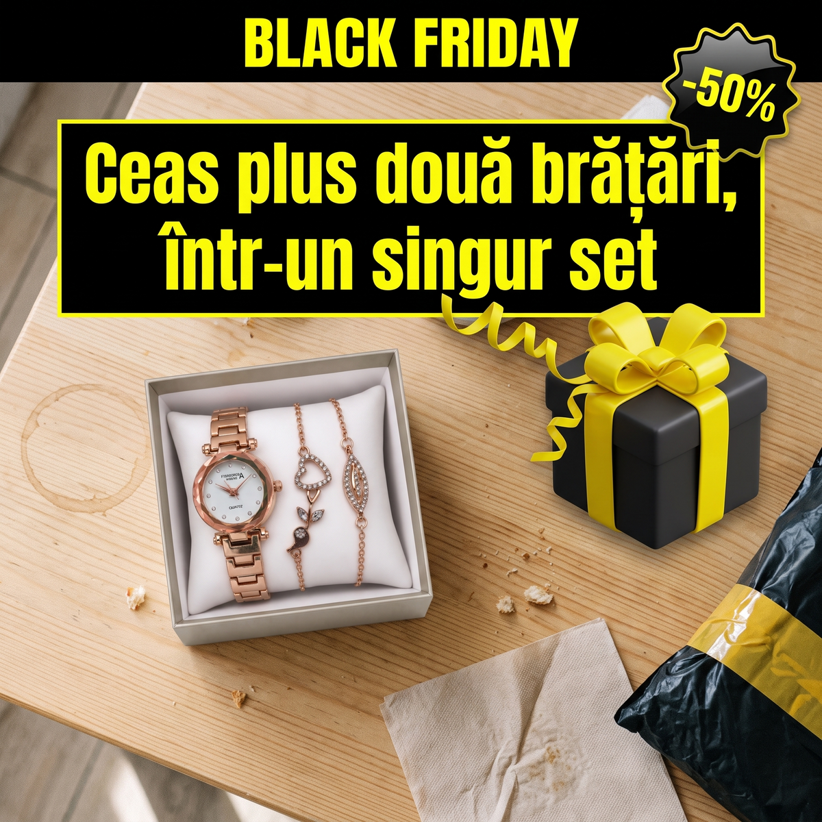 ceas dama+2 bratari cadou