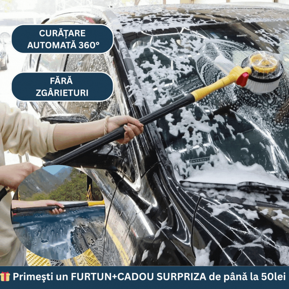 Oferta -50% perie auto+furtun+cadou