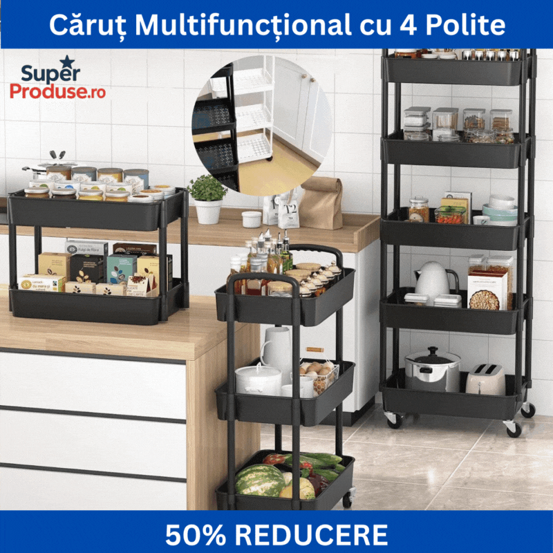 Oferta -50% carut cu 4 rafturi