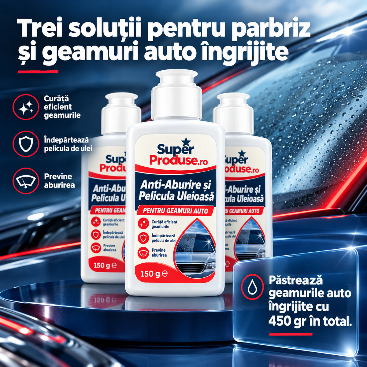 2+1 Gratis solutii curatare parbriz