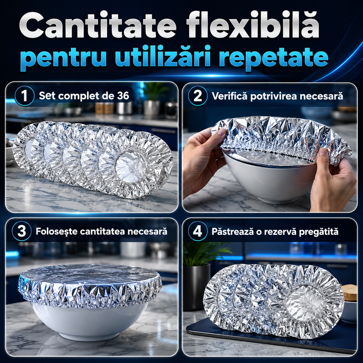 2 seturi capace aluminiu