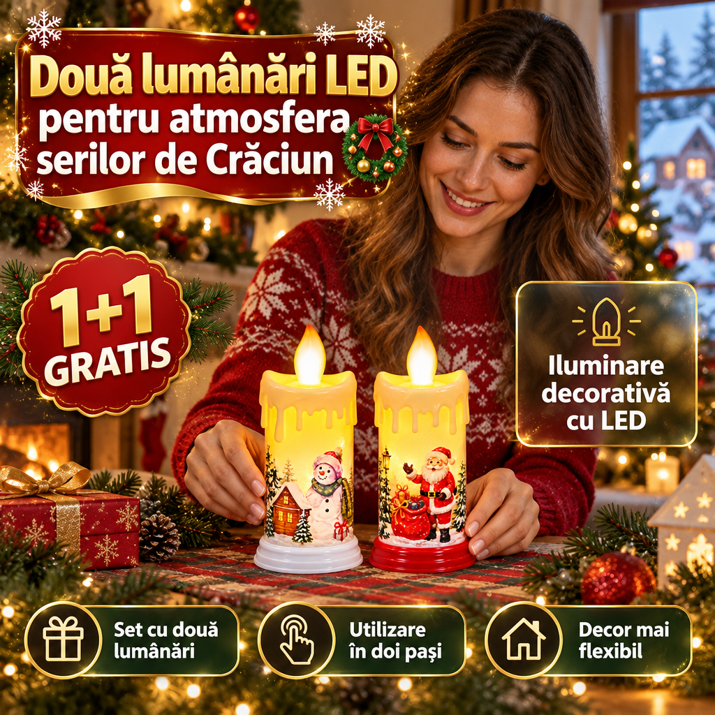 1+1 lumanari led