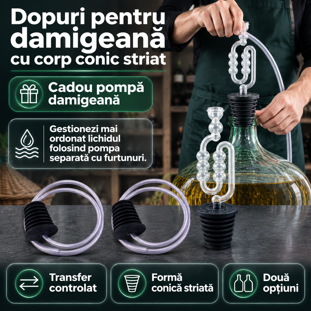 pompa+2 dopuri damigeana