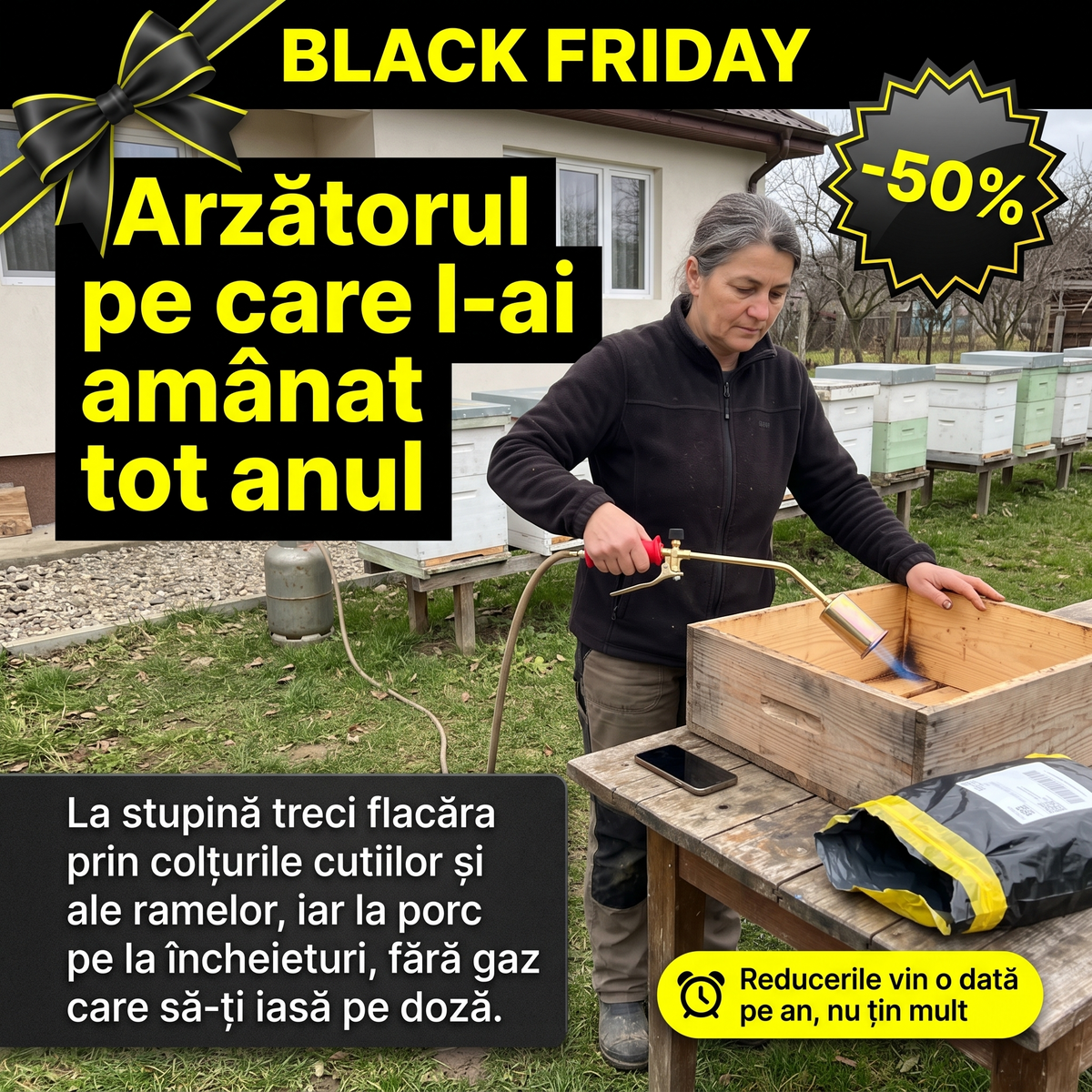 Arzator cu clapeta pe gaz pentru parlit