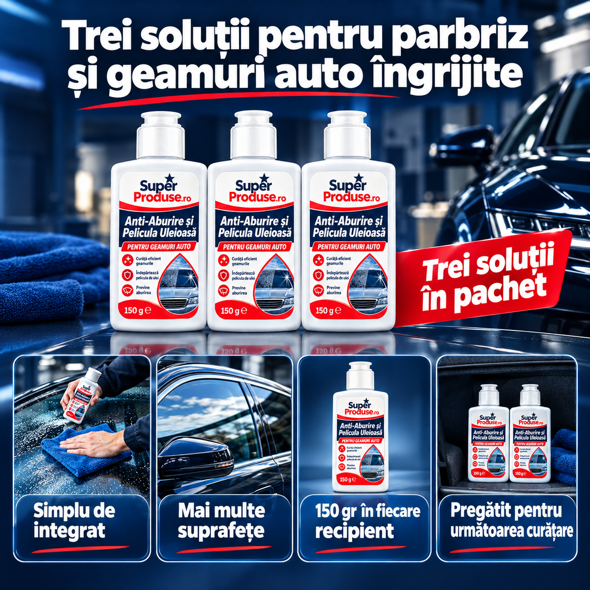 2+1 Gratis solutii curatare parbriz