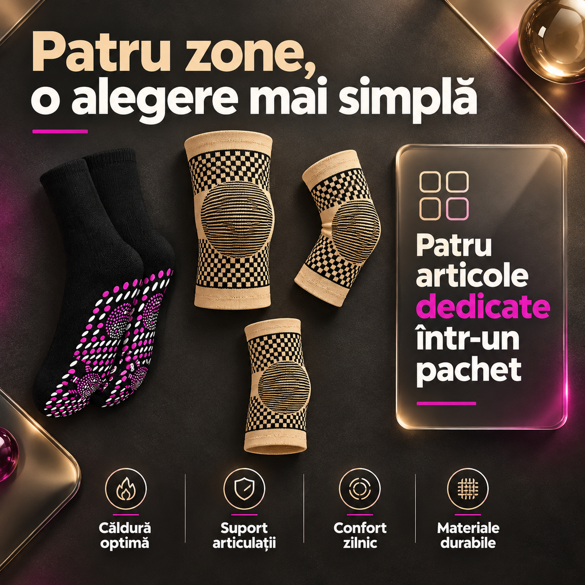 sosete termice+genunchiera+cotieră+glezniera