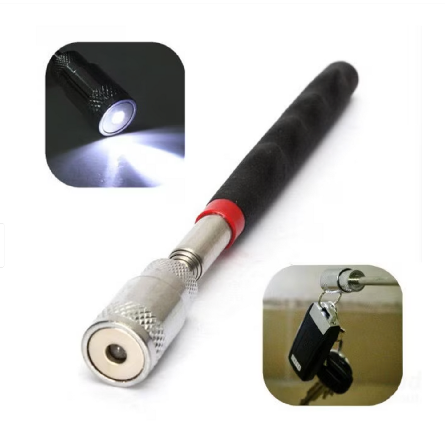 Dispozitiv cu magnet si LED pentru ridicare piese mici