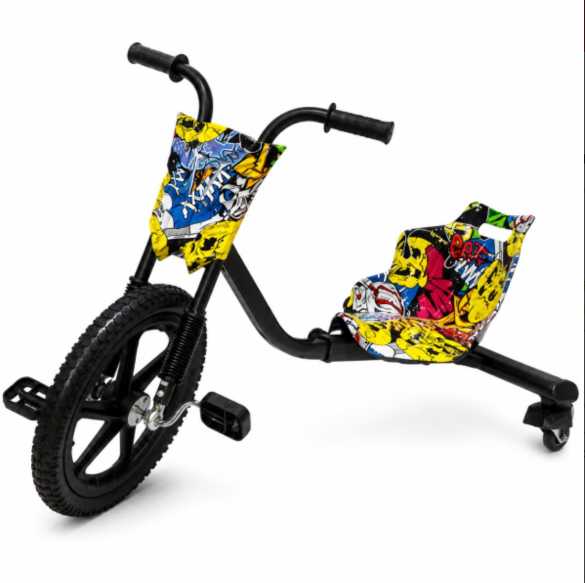 Tricicleta pentru drifturi galbena