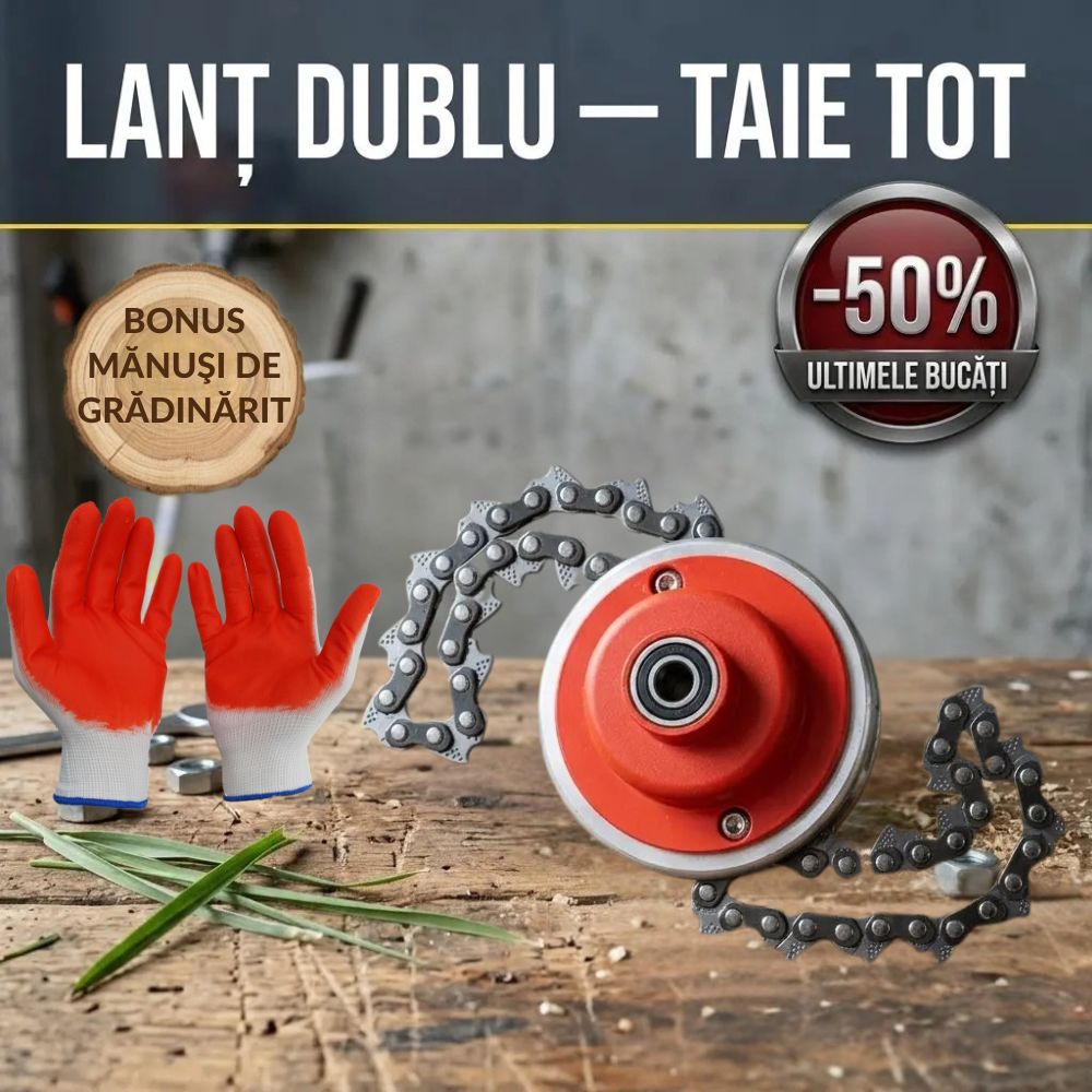 mosor cu lant dublu+manusi gradinarit