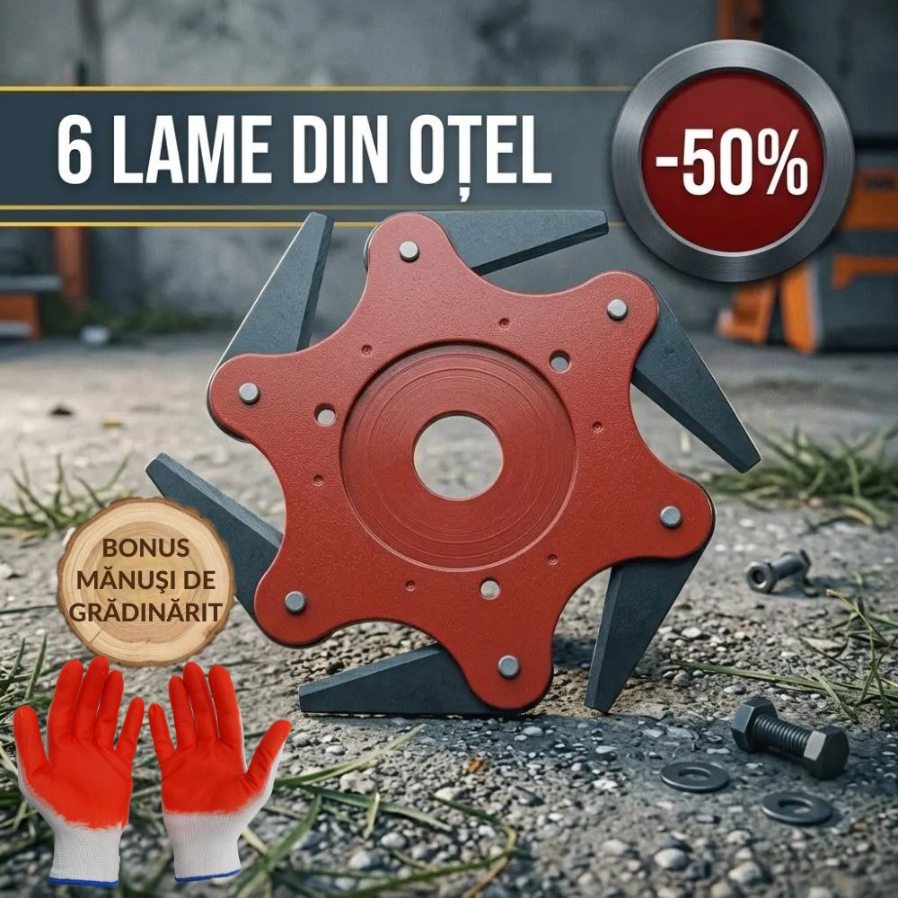 disc motocoasa 6 lame+manusi gradinarit