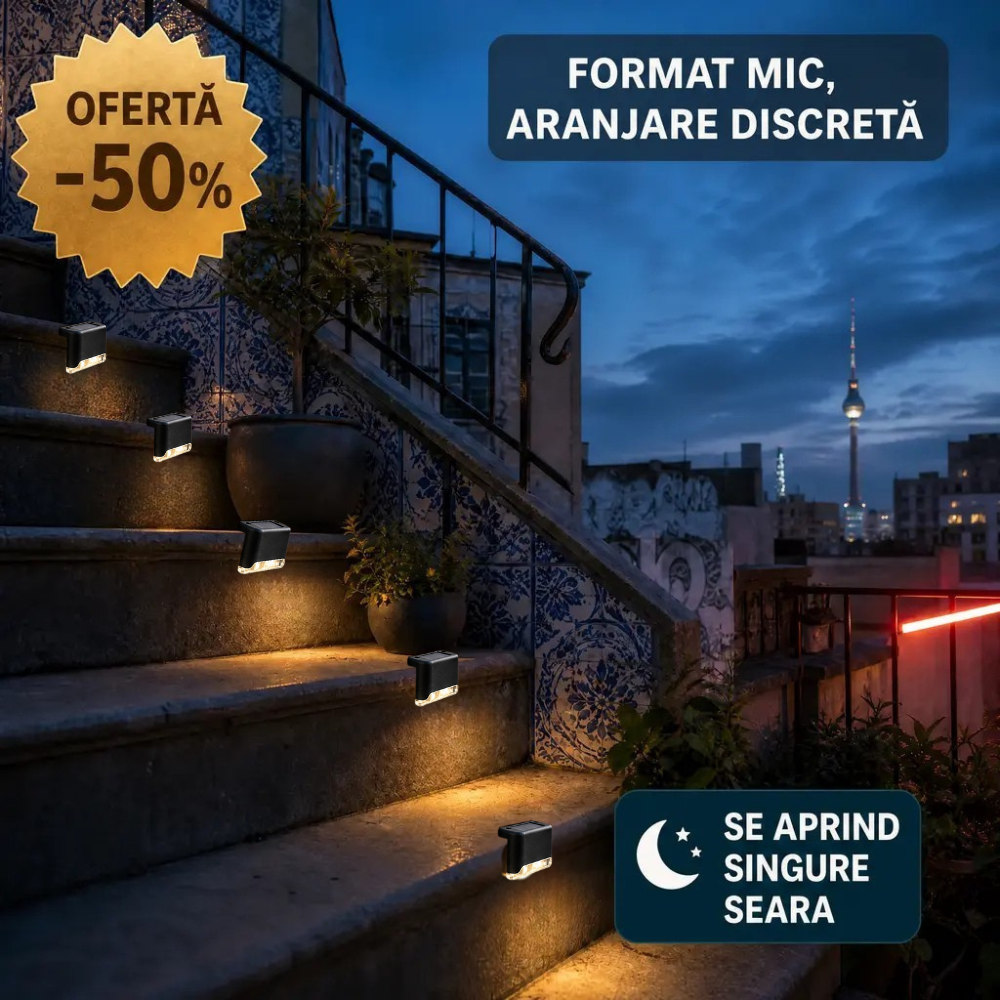 8 lampi solare scara