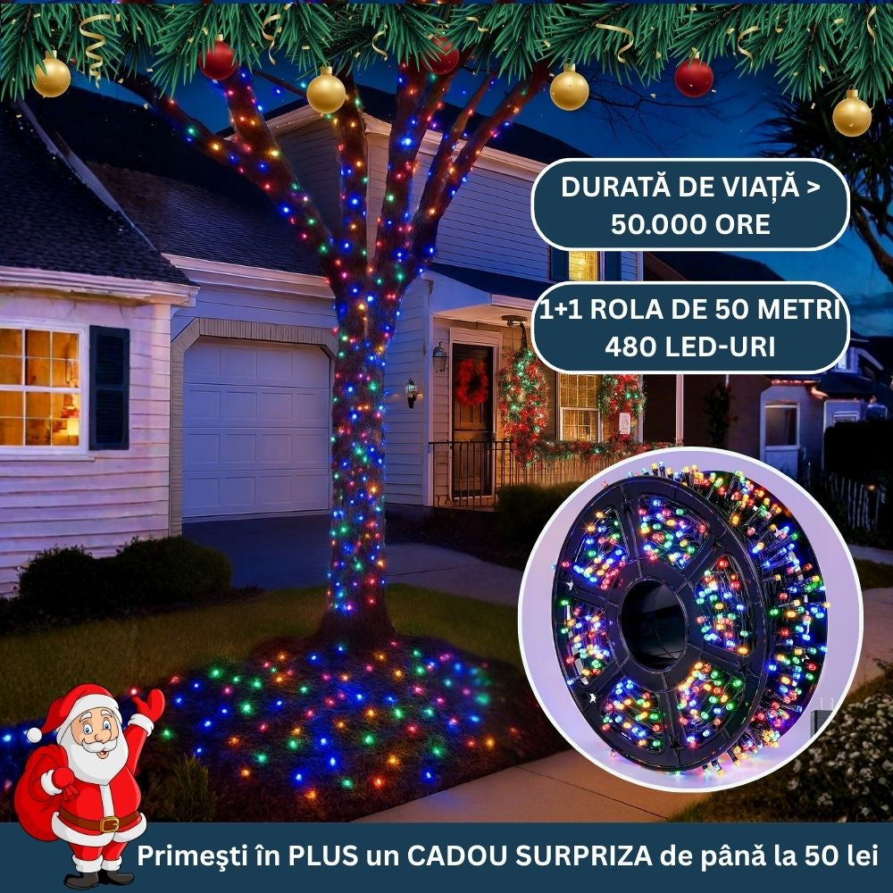 Oferta -50% 1+1 rola 50M multicolora