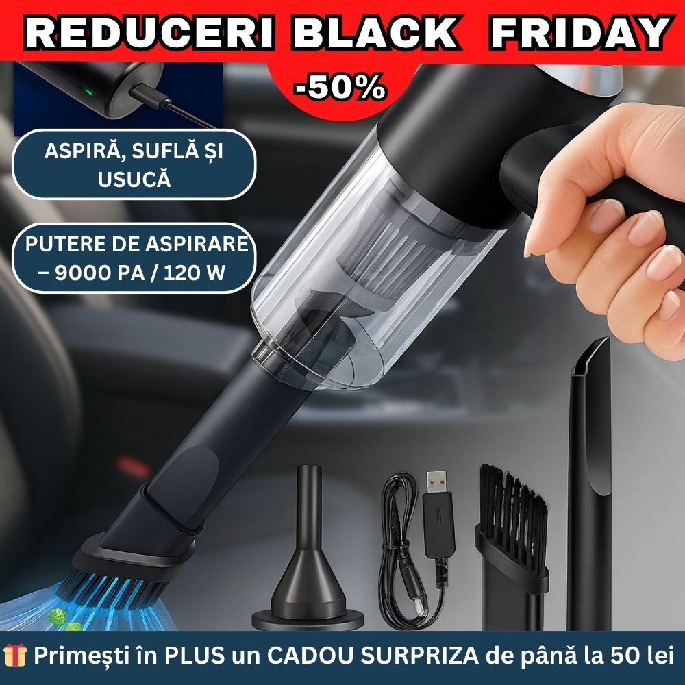 Oferta -50% mini aspirator+cadou