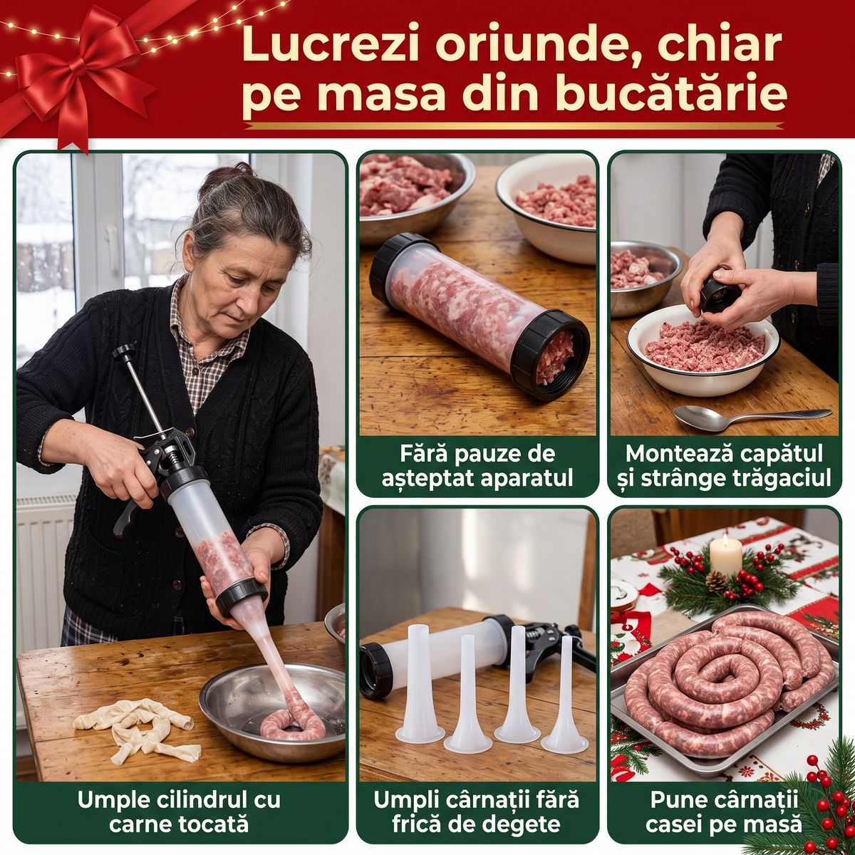 masina de facut carnati tip pistol