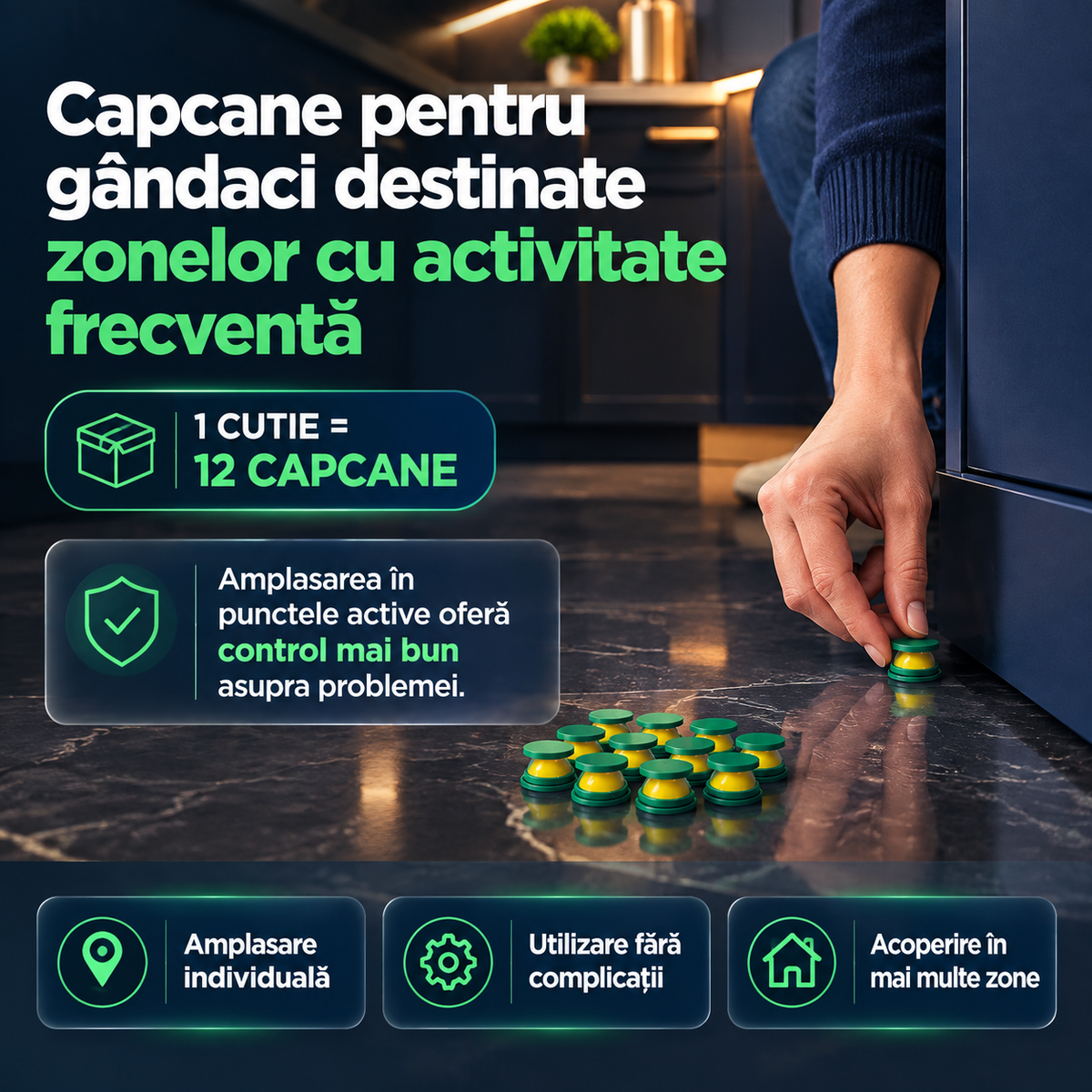 set 12 capcane gandaci