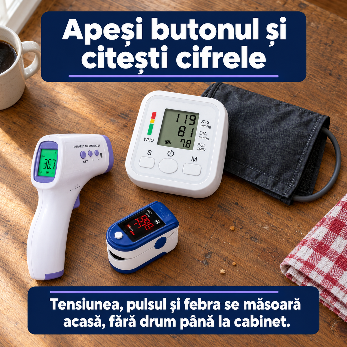 Tensiometru+Pulsoximetru+Termometru