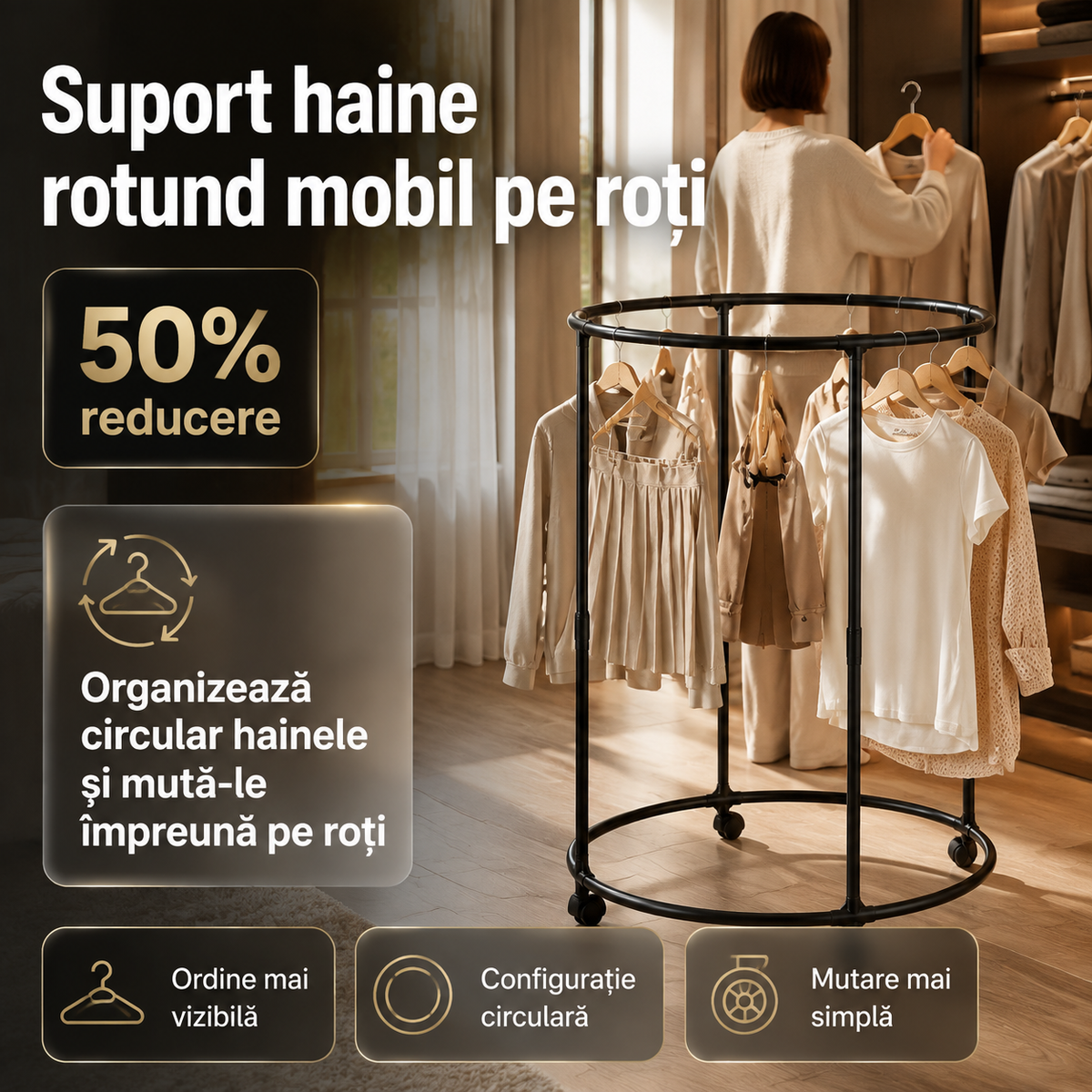 suport haine rotund
