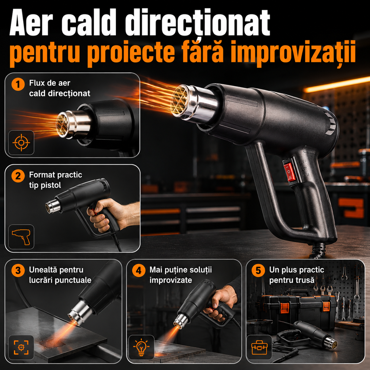 Pistol cu aer cald