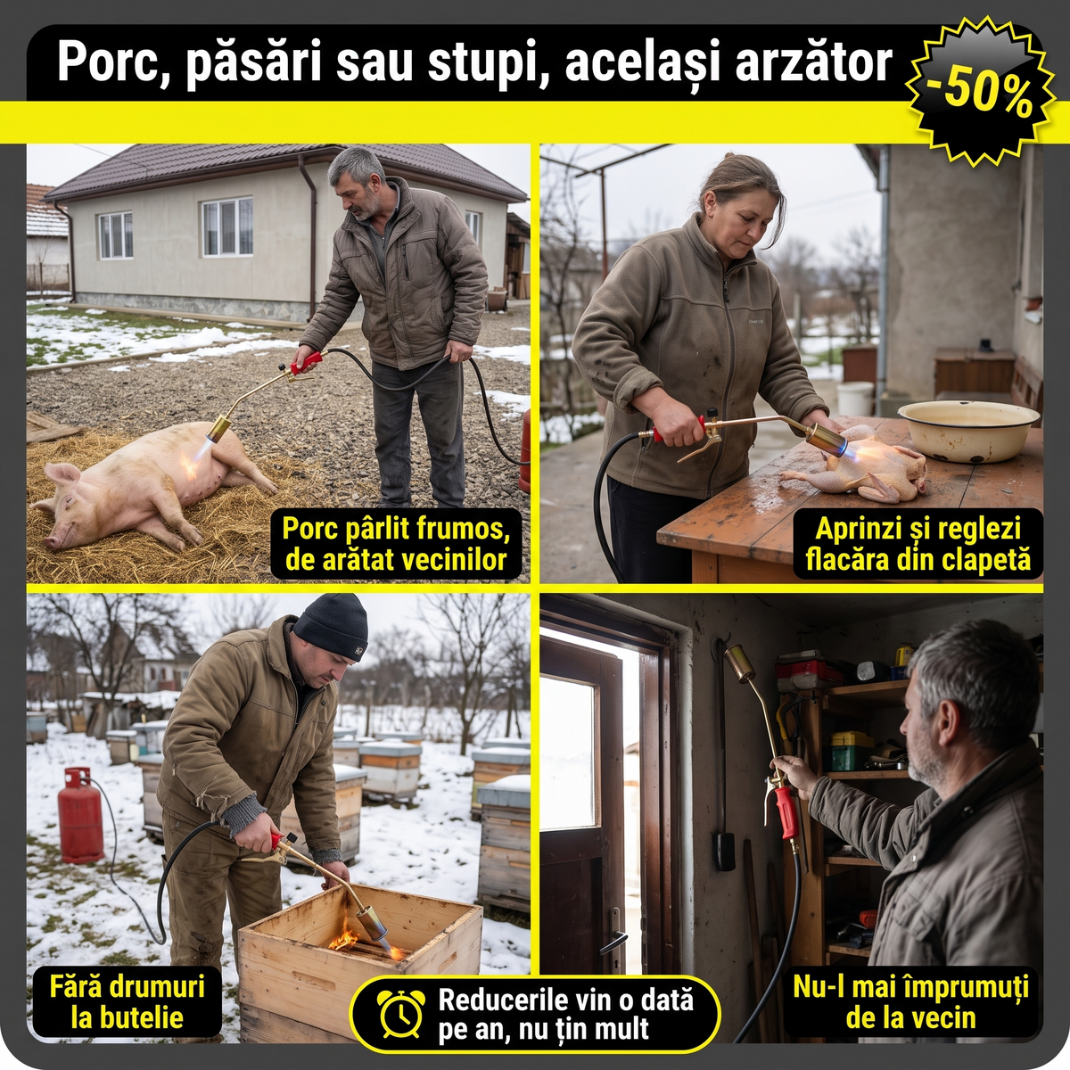 Arzator cu clapeta pe gaz pentru parlit