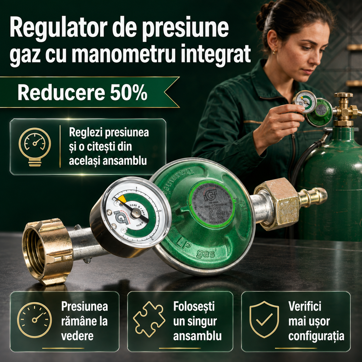 regulator presiune cu manometru