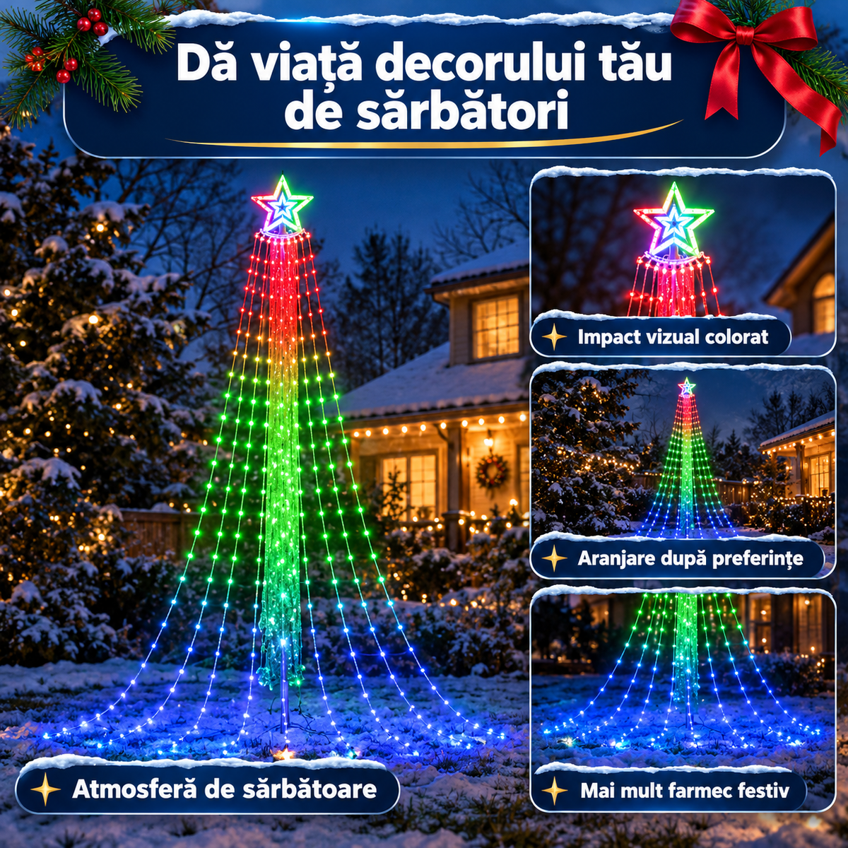 perdea multicolora+instalatie solara