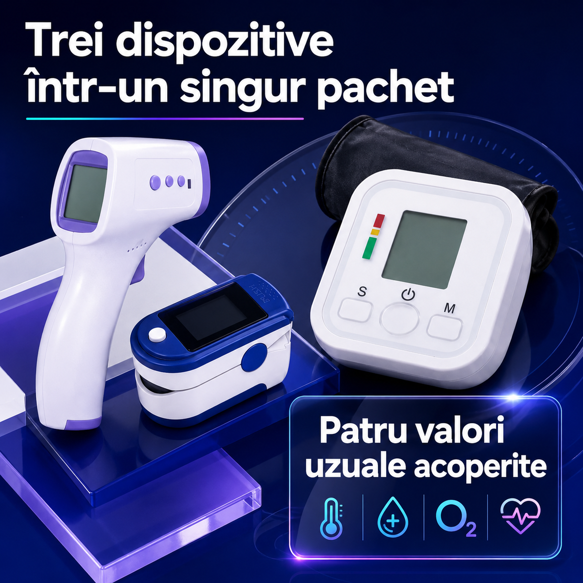 Tensiometru+Pulsoximetru+Termometru