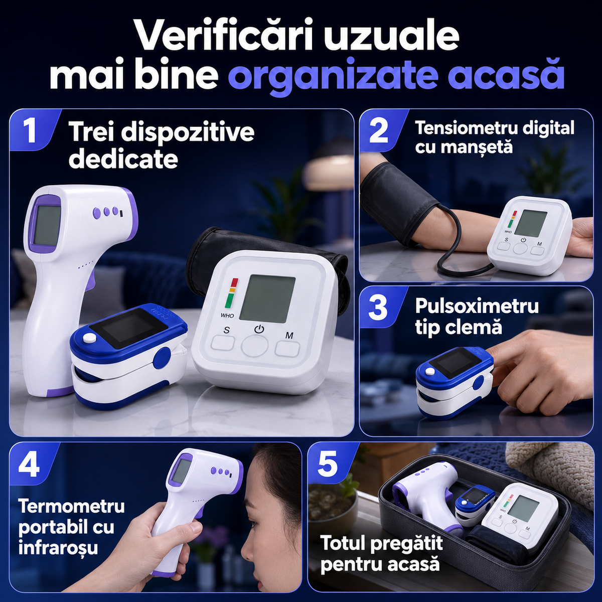 Tensiometru+Pulsoximetru+Termometru