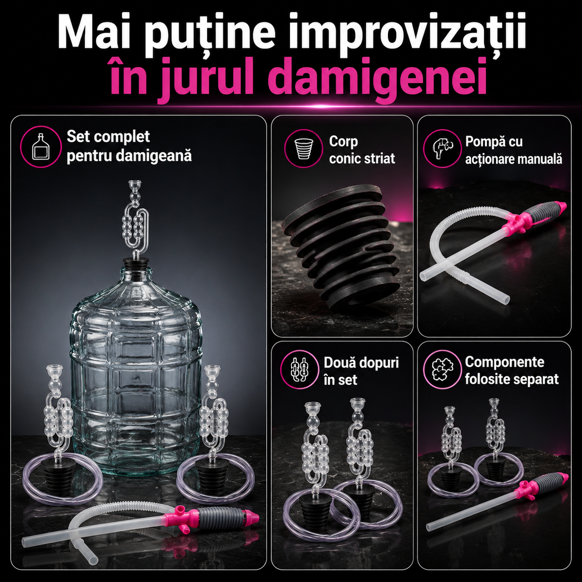 pompa+2 dopuri damigeana