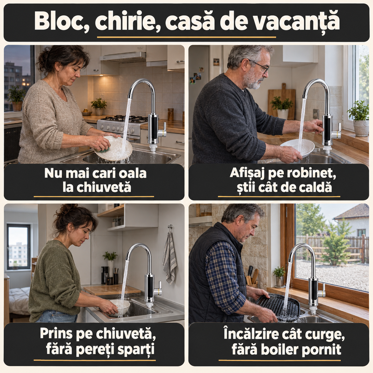 robinet electric inox